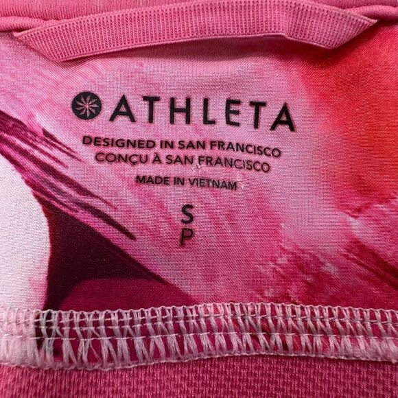 Athleta Run With It Printed Floral Lightweight Jacket Full Zip Pink Size Small - Picture 5 of 12